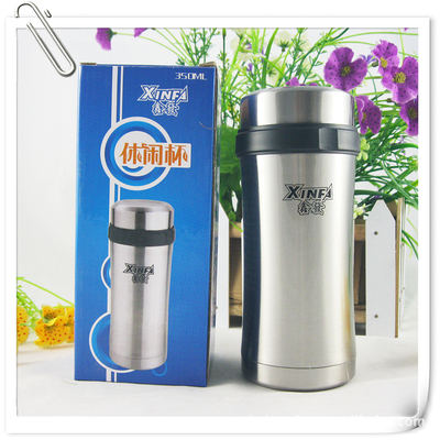 【直銷鑫發本色不銹鋼休閑廣告促銷保溫過濾茶水直身杯子印字 350ML】價格,廠家,圖片,保溫杯、保溫桶,溫州雪峰工藝禮品-